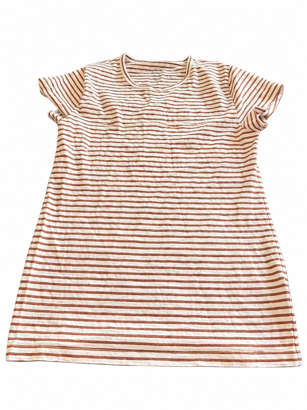 J. Crew Kids Short-Sleeve Striped Tee Dress - Cream & Brown
